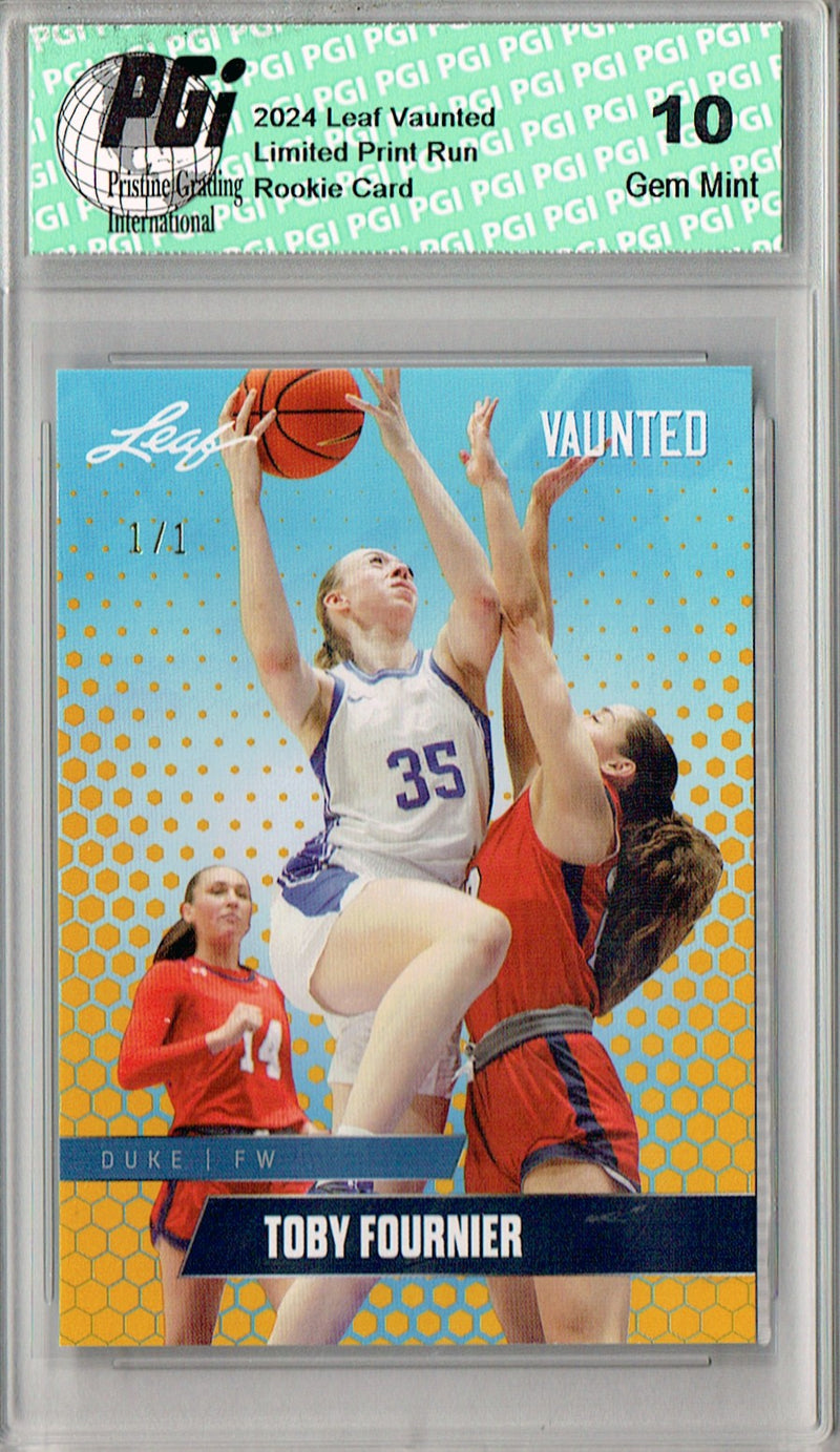 Toby Fournier 2024 Leaf Vaunted #V-18 Gold Blank Back 1/1 Rookie Card PGI 10