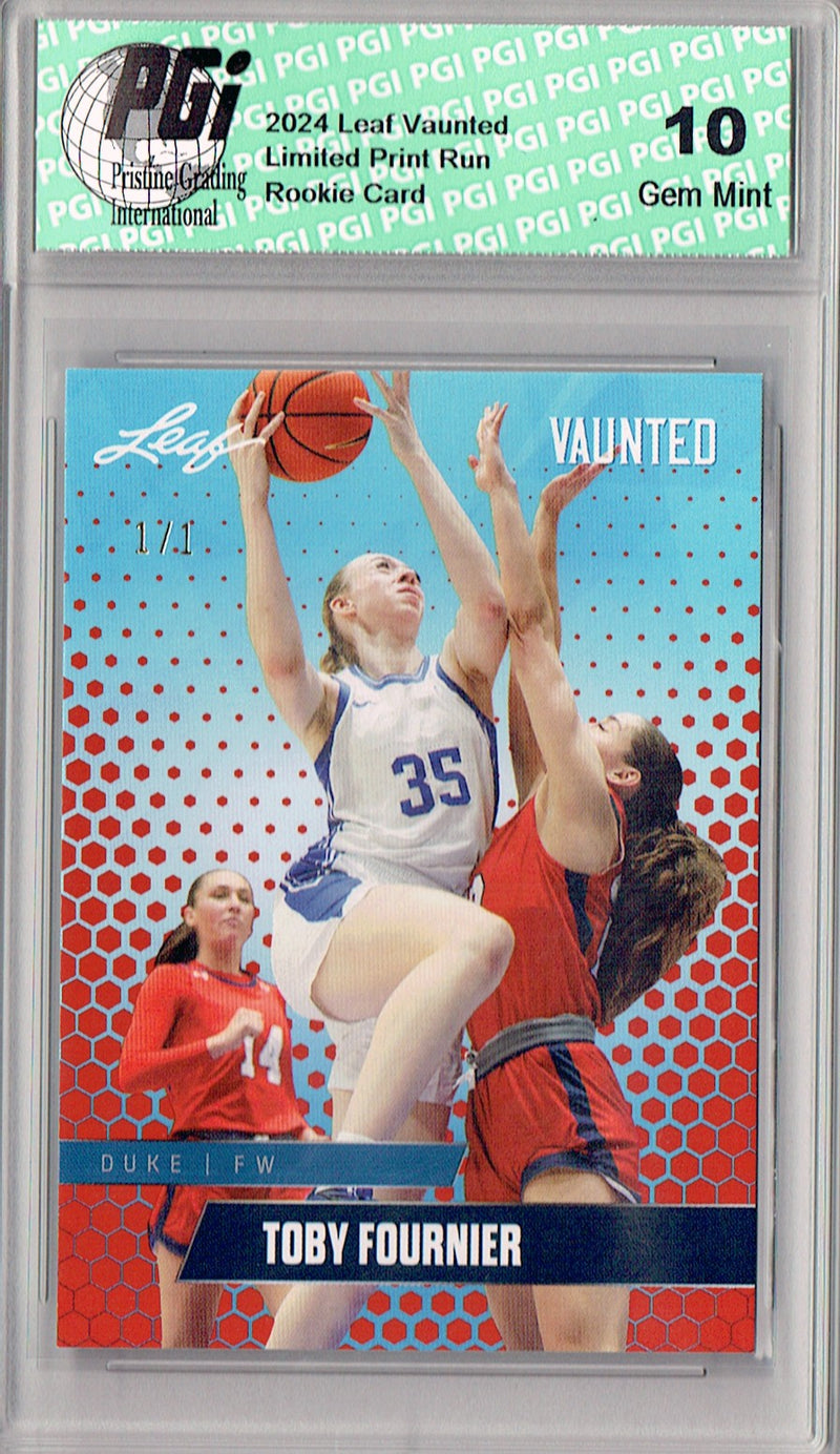 Toby Fournier 2024 Leaf Vaunted #V-18 Orange Blank Back 1/1 Rookie Card PGI 10