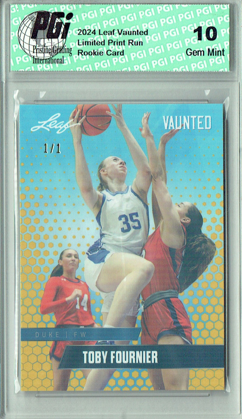 Toby Fournier 2024 Leaf Vaunted #V-18 Gold Shimmer 1/1 Rookie Card PGI 10