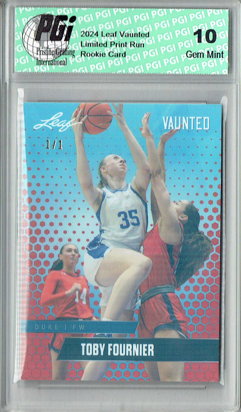 Toby Fournier 2024 Leaf Vaunted #V-18 Orange Shimmer 1/1 Rookie Card PGI 10