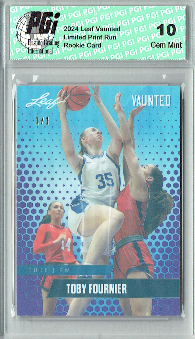 Toby Fournier 2024 Leaf Vaunted #V-18 Purple Shimmer 1/1 Rookie Card PGI 10