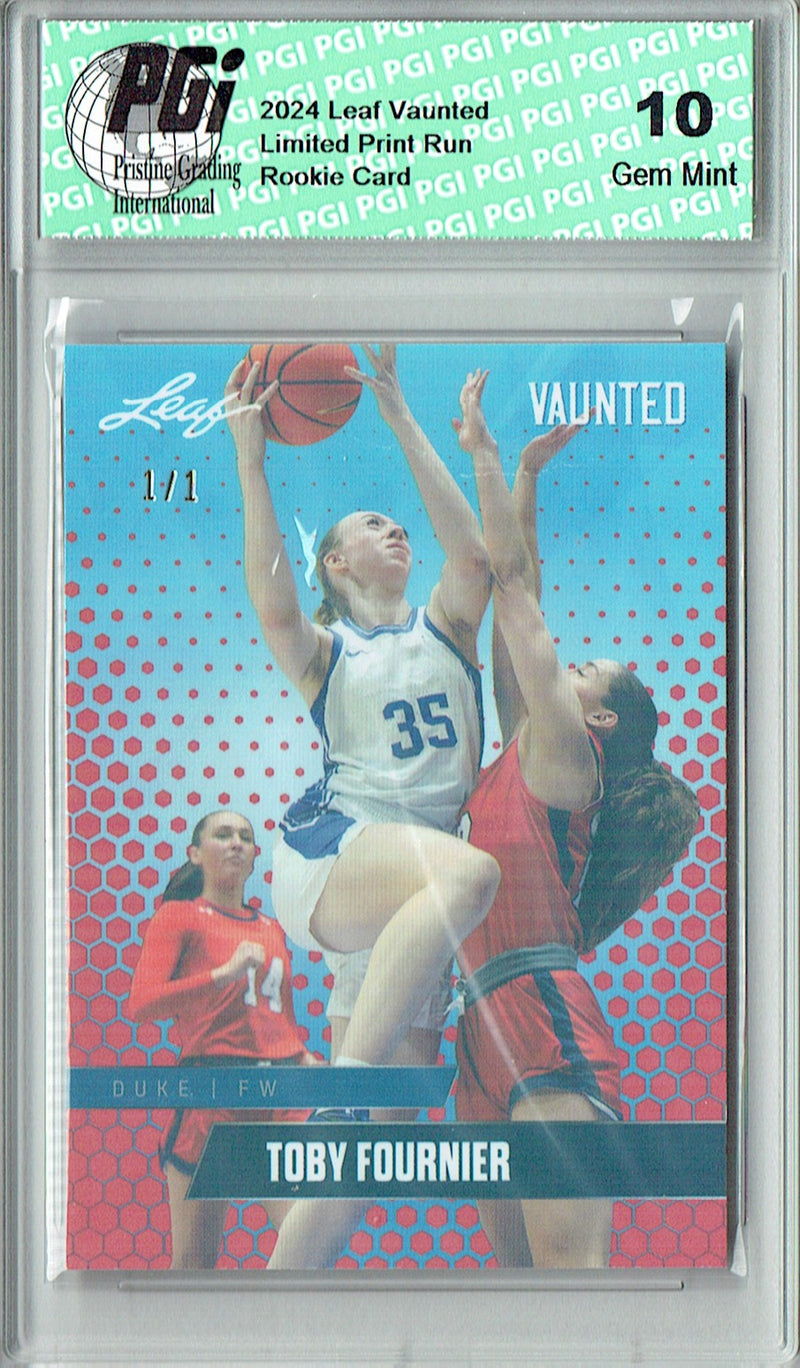 Toby Fournier 2024 Leaf Vaunted #V-18 Red Shimmer 1/1 Rookie Card PGI 10
