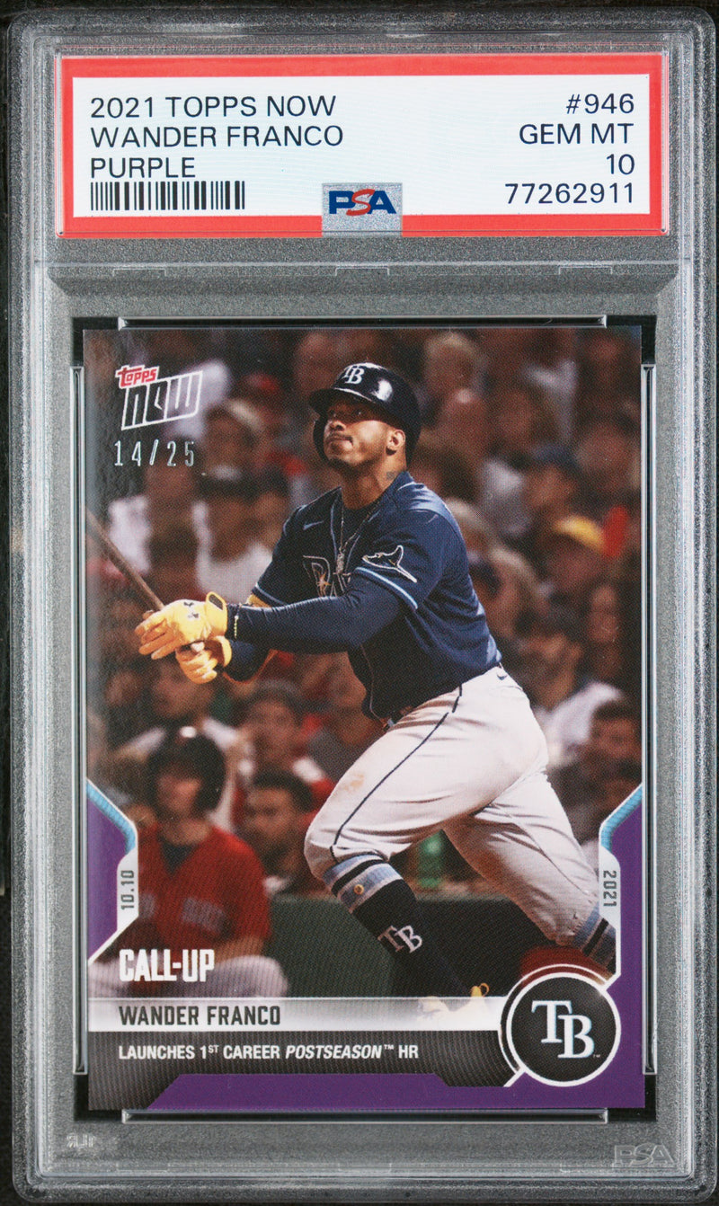 PSA 10 GEM-MT Wander Franco 2021 Topps Now #946 Rookie Card Purple #14/25