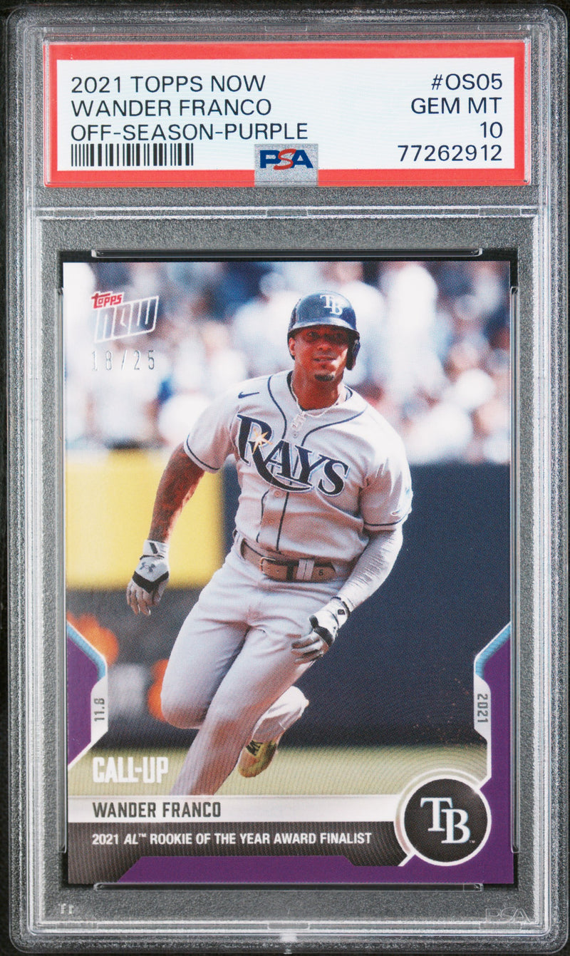 Wander Franco PSA 10 2021 Topps Now #OS05 Rookie Card Purple 18/25