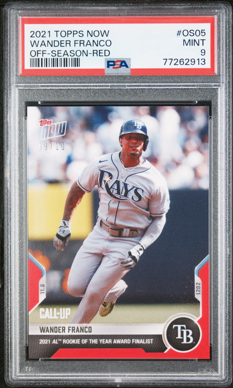 PSA 9 MINT Wander Franco 2021 Topps Now #OS05 Rookie Card Red #9/10