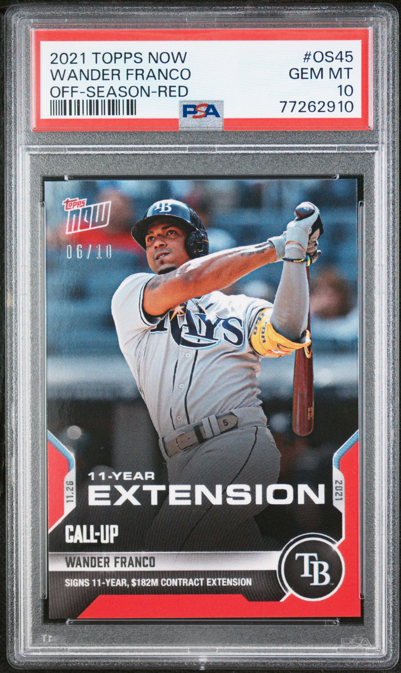 Wander Franco PSA 10 2021 Topps Now #OS45 Rookie Card Red #6/10