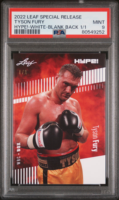 PSA 9 MINT Tyson Fury 2022 Leaf Hype! #93 White Blank Back 1/1 Rare Trading Card