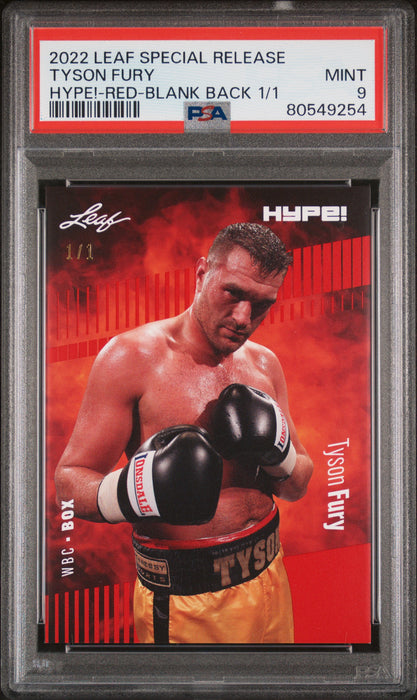 PSA 9 Tyson Fury 2022 Leaf Hype! #93 Red Blank Back 1/1 Rare Trading Card