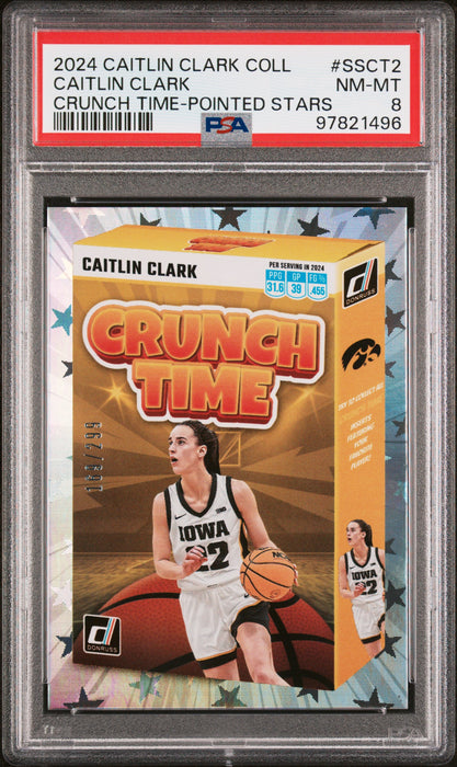 PSA 8 2024 Panini Caitlin Clark Collection Pointed Stars #169/299 Rookie Card