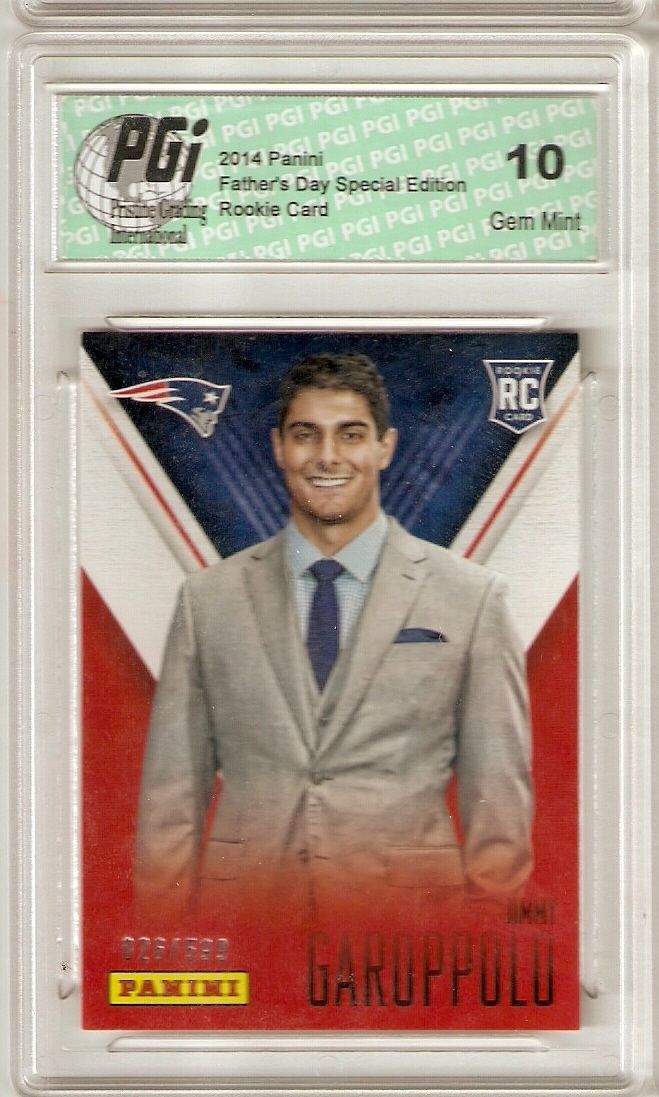 Jimmy Garoppolo 2014 Panini Super Short Print Only 599 Made Rookie Card PGI 10