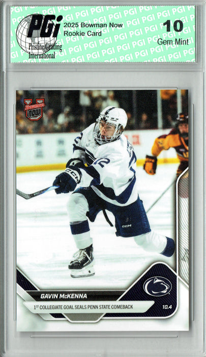 Gavin McKenna 2025 Bowman University Now #2 1st College Goal Rookie Card PGI 10