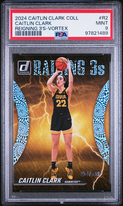 PSA 9 2024 Panini Caitlin Clark Collection Vortex #R2 254/399 Rookie Card