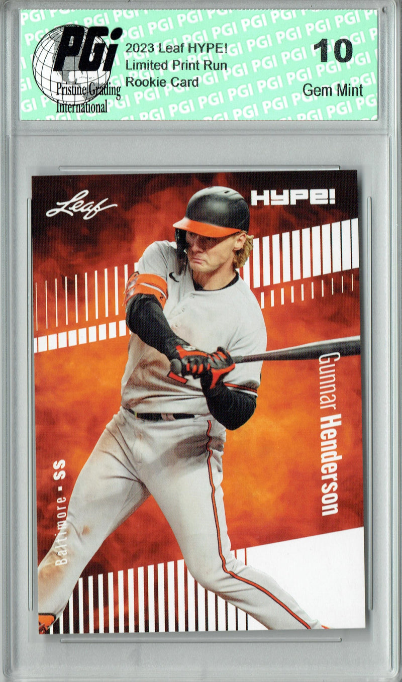 Gunnar Henderson 2023 Leaf HYPE! #121 Only 5000 Made! Orioles Rookie Card PGI 10