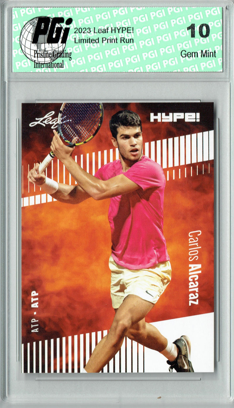 Carlos Alcaraz 2023 Leaf HYPE! #108 Only 5000 Made! Tennis Rookie Card PGI 10