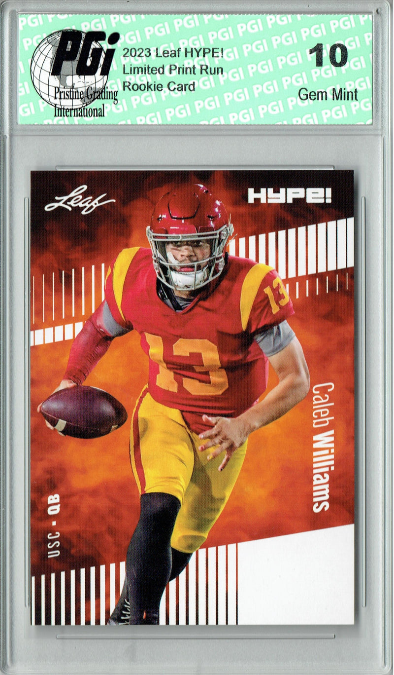 Caleb Williams Rookie Card USC / Chicago PGI 10 Gem Mint Football Trading Card 2023 Leaf HYPE! #107 Only 5000 Made!