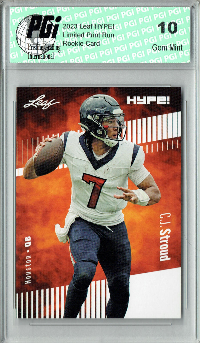 C.J. Stroud Rookie Card Ohio State / Houston PGI 10 Gem Mint Football Trading Card 2023 Leaf HYPE! #106A Only 5000 Made!