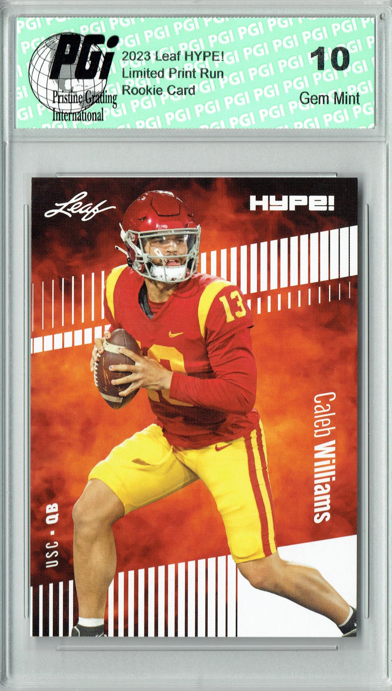 Caleb Williams Rookie Card USC / Chicago PGI 10 Gem Mint Football Trading Card 2023 Leaf HYPE! #107A Only 5000 Made!