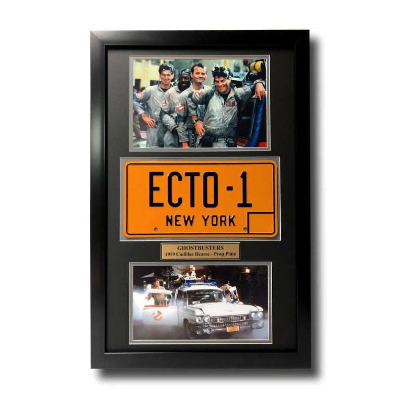 "Ghostbusters" Dan Aykroyd Movie Car License Plate Framed Collage