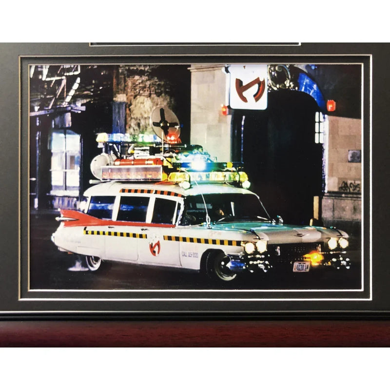 "Ghostbusters" Ernie Husdon Signed Cadillac Ecto-1A Movie Car License Plate Framed Collage JSA COA