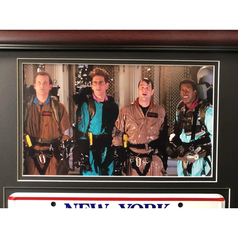 "Ghostbusters" Ernie Husdon Signed Cadillac Ecto-1A Movie Car License Plate Framed Collage JSA COA