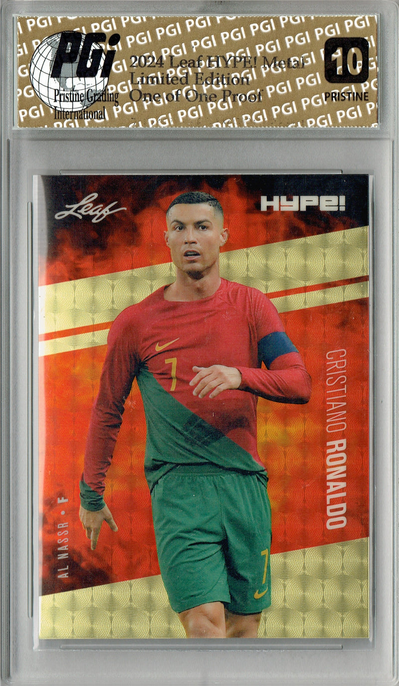 Cristiano Ronaldo 2024 Leaf HYPE! Metal HM04 Gold Superfractor Proof 1/1 Card