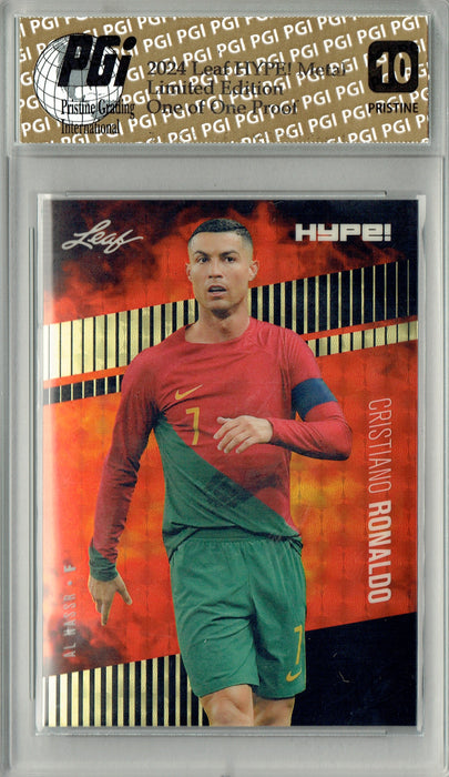 Cristiano Ronaldo 2024 Leaf HYPE! Metal #HM-04 Black Superfractor Proof 1/1 Card