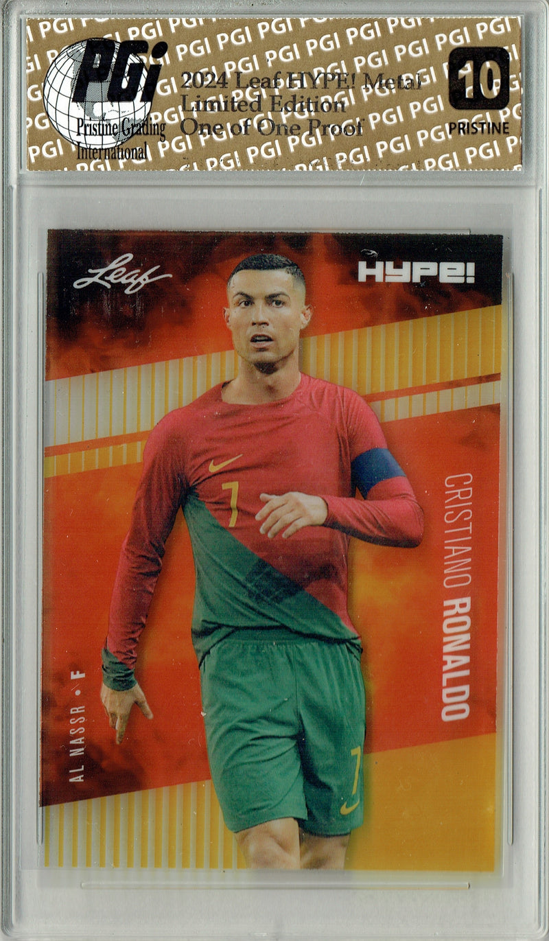 Cristiano Ronaldo 2024 Leaf HYPE! Metal #HM-04 Gold 1/1 Proof Rare Card PGI 10