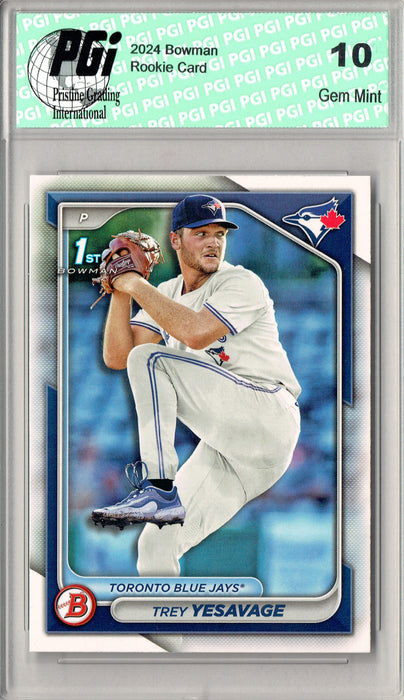 Trey Yesavage 2024 Bowman #BD-92 1st Rookie Card PGI 10