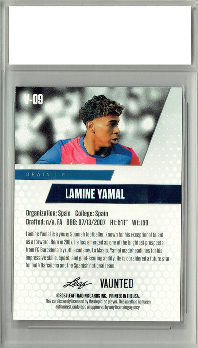 Lamine Yamal 2024 Leaf Vaunted #V-09 Red SP 5 Made Debut Year Rookie Card PGI 10