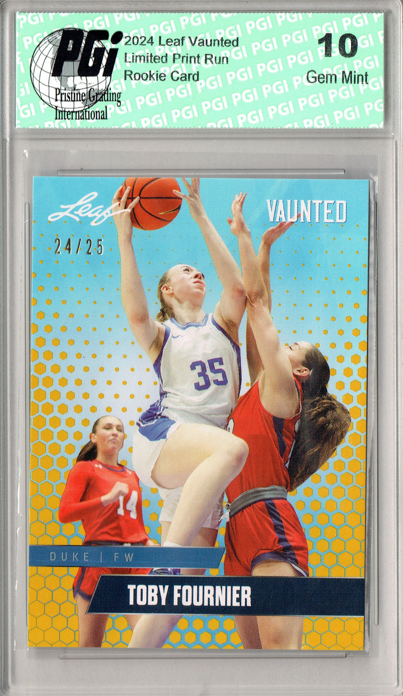 Toby Fournier 2024 Leaf Vaunted #V-18 Gold 25 Made Debut Year Rookie Card PGI 10