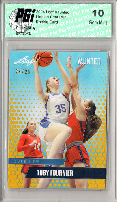 Toby Fournier 2024 Leaf Vaunted #V-18 Gold 25 Made Debut Year Rookie Card PGI 10