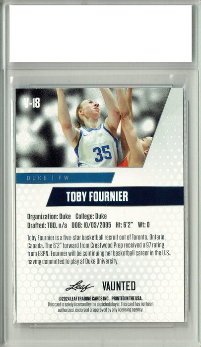 Toby Fournier 2024 Leaf Vaunted #V-18 Purple SP 10 Made Debut Year Rookie Card PGI 10