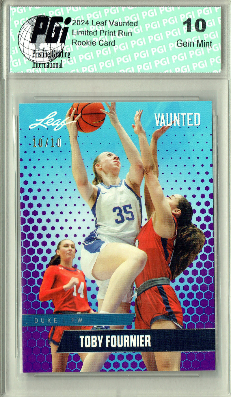 Toby Fournier 2024 Leaf Vaunted V-18 Red SP 5 Made Debut Year Rookie Card PGI 10