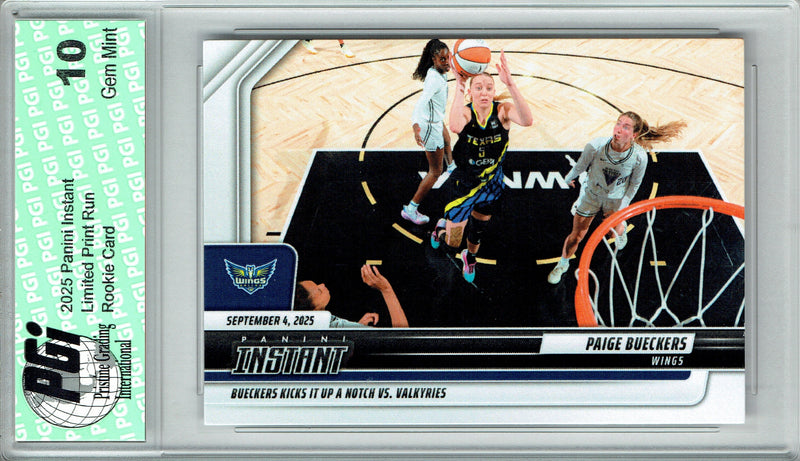 PaIge Bueckers 2025 Panini Instant #271 Limited Edition Rookie Card PGI 10 Dallas Wings WNBA
