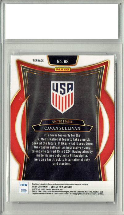 Cavan Sullivan 2024 Panini Prizm #98 USMNT Rookie Card PGI 10