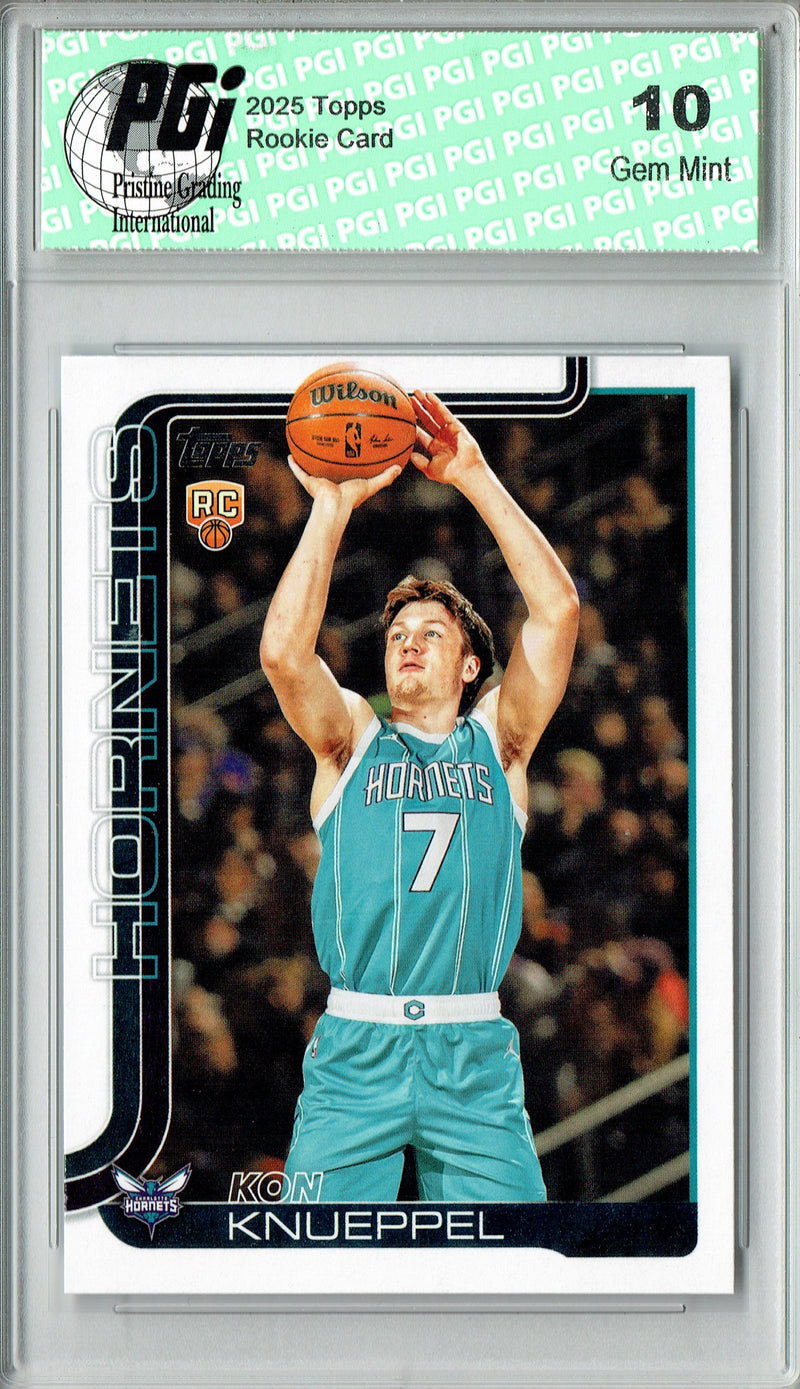 Kon Knueppel 2025 Topps #204 Charlotte Hornets Rookie Card PGI 10