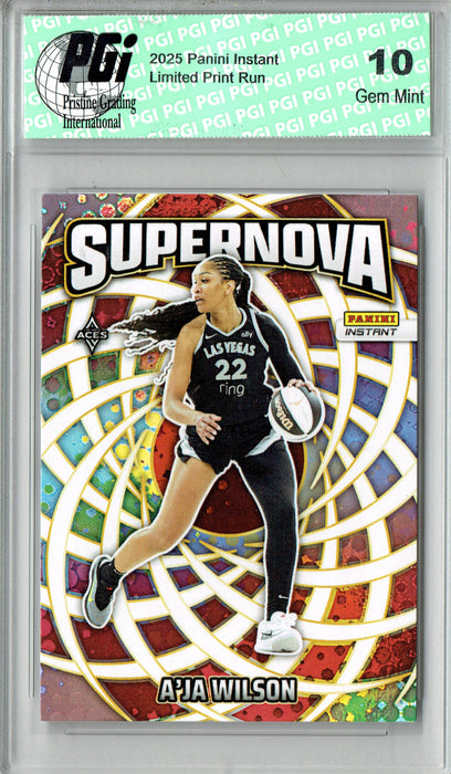 A'ja Wilson 2025 Panini Instant #SN-5 Supernova 3655 Made Rare Trading Card PGI 10