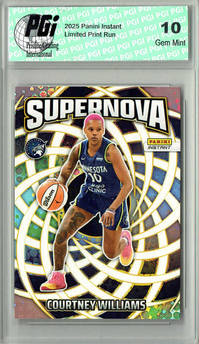 Courtney Williams 2025 Panini Instant #SN-10 Supernova 3655 Made Rare Trading Card PGI 10