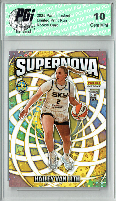 Hailey Van Lith 2025 Panini Instant #SN-21 Supernova 3655 Made Rookie Card PGI 10
