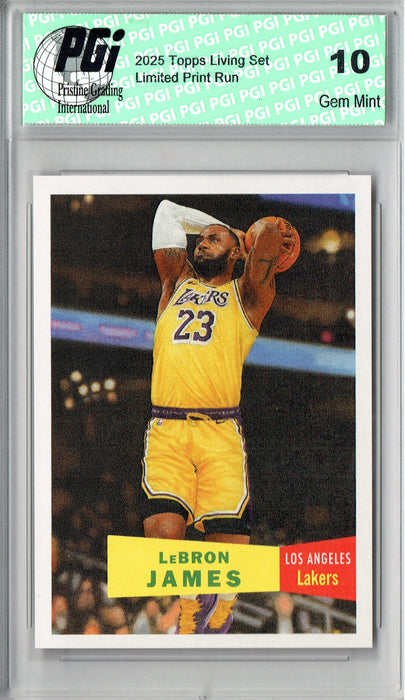 Lebron James 2025 Topps Living Set #1 The 1st Ever Rare Trading Card PGI 10