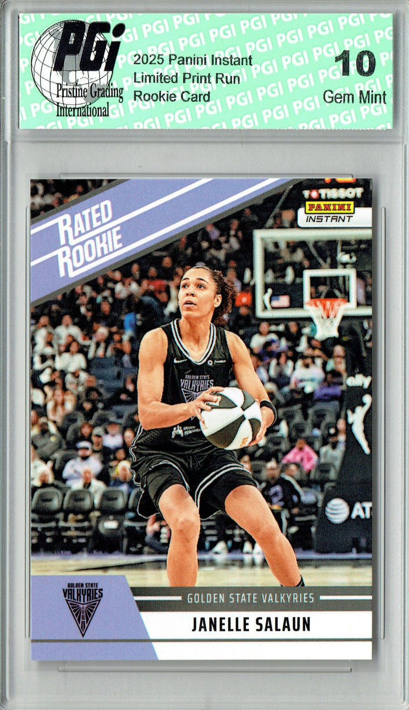 Janelle Salaun 2025 WNBA Panini Instant #RRR4 Retro Rated Rookie Card PGI 10
