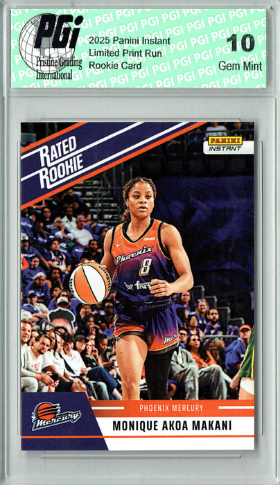 Monique Akoa Makani 2025 WNBA Panini Instant #RRR6 Retro Rated Rookie Card PGI 10