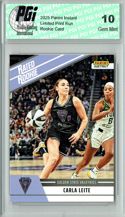 Carla Leite 2025 WNBA Panini Instant #RRR7 Retro Rated Rookie Card PGI 10