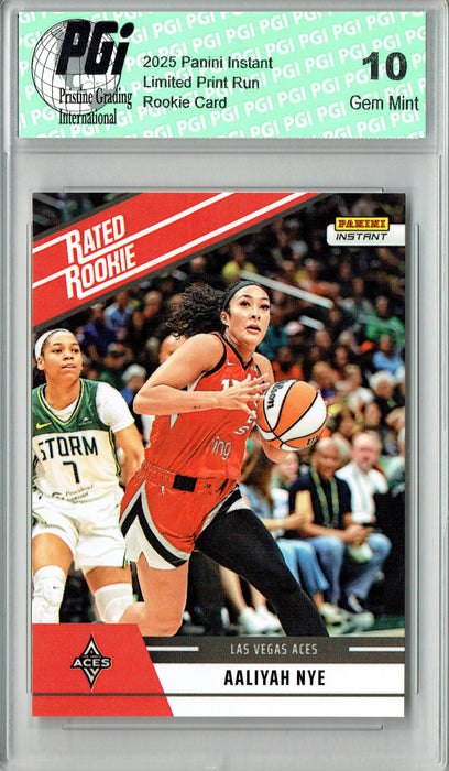 Aaliyah Nye 2025 WNBA Panini Instant #RRR14 Retro Rated Rookie Card PGI 10