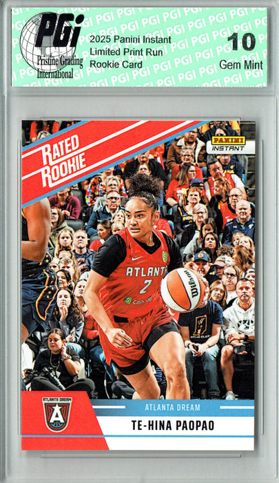 Te-Hina Paopao 2025 WNBA Panini Instant #RRR13 Retro Rated Rookie Card PGI 10