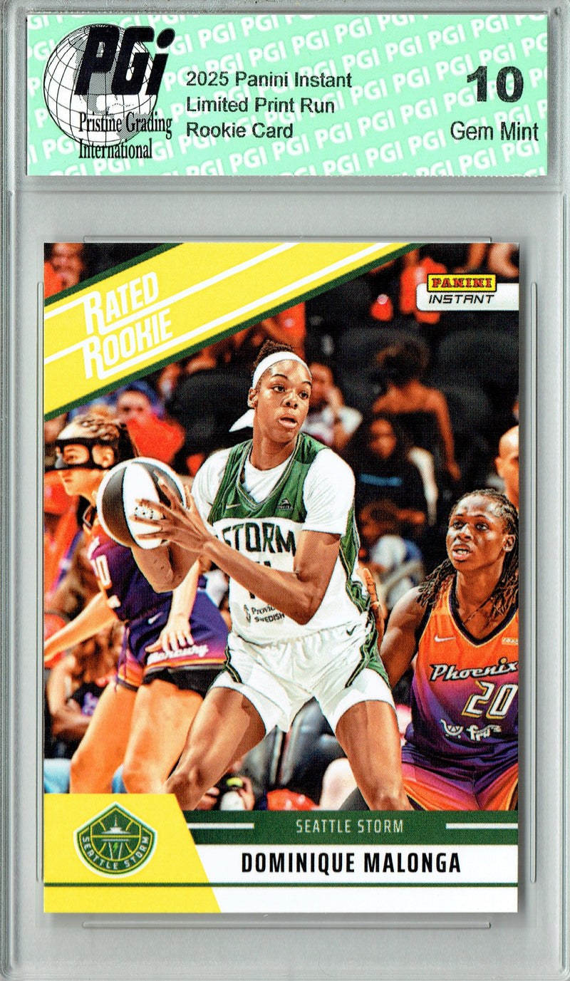 Dominique Malonga 2025 WNBA Panini Instant #RRR15 Retro Rated Rookie Card PGI 10