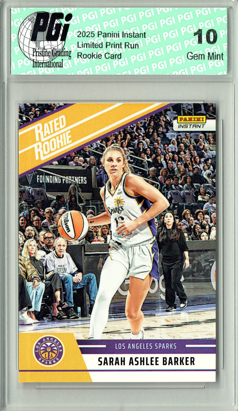 Sarah Ashlee Barker 2025 WNBA Panini Instant #RRR17 Retro Rated Rookie Card PGI 10