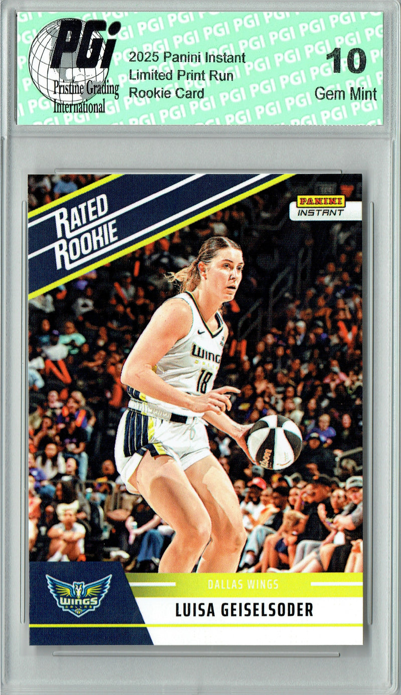 Luisa Geiselsoder 2025 WNBA Panini Instant #RRR20 Retro Rated Rookie Card PGI 10