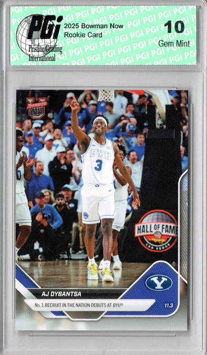 A.J. Dybantsa 2025 Bowman University Now #2 #1 Recruit Debuts Rookie Card PGI 10