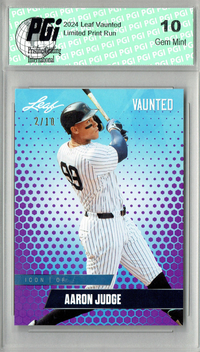 Aaron Judge 2024 Leaf Vaunted #V-06 Purple 10 Made Trading Card PGI 10